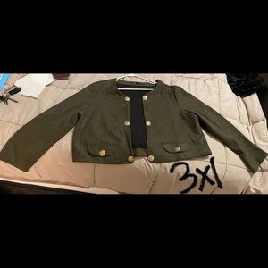 Army green micro fiber blazer